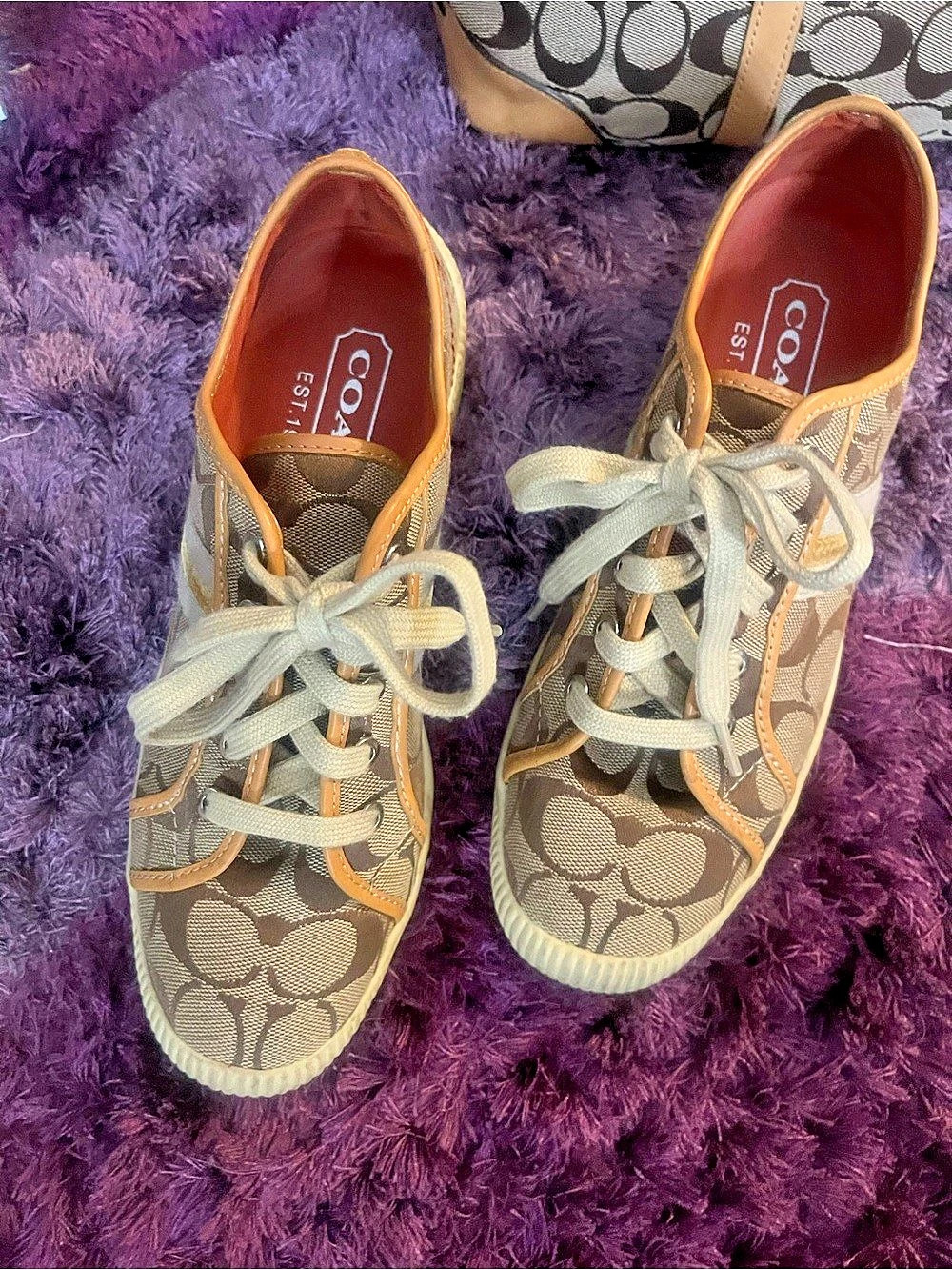 Coach Barrett Signature Canvas Low-Top Sneaker Sneakers Brown & Beige